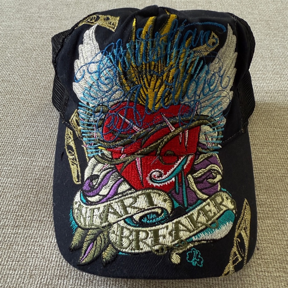Christian Audigier Denim and Gold Cap